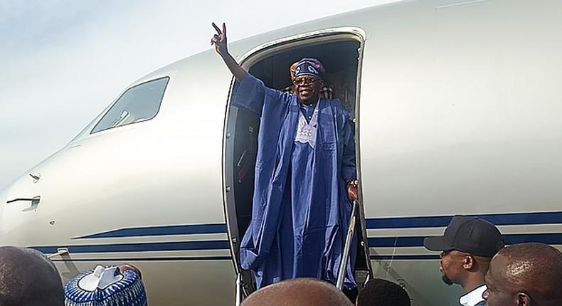 President Bola Tinubu returns to Nigeria. [Twitter/@officialABAT]