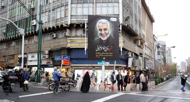 Iran, plakat po śmierci generała Sulejmaniego