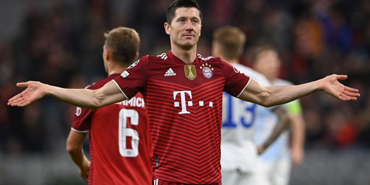 Robert Lewandowski w barwach Bayernu Monachium. 