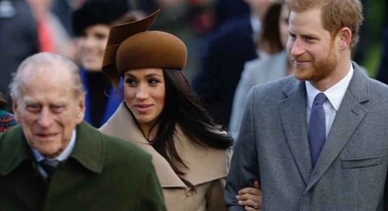 The late Prince Philip, his grandson Prince Harry and wife, Meghan Markle [MyTalk1071]