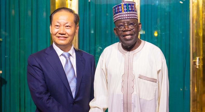 President Bola Tinubu meets Chinese special envoy, Peng Qinghua in Aso Rock. [Twitter:Presidency]