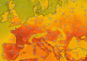Toplotni talas u Evropi, mapa, 23.6.2026.