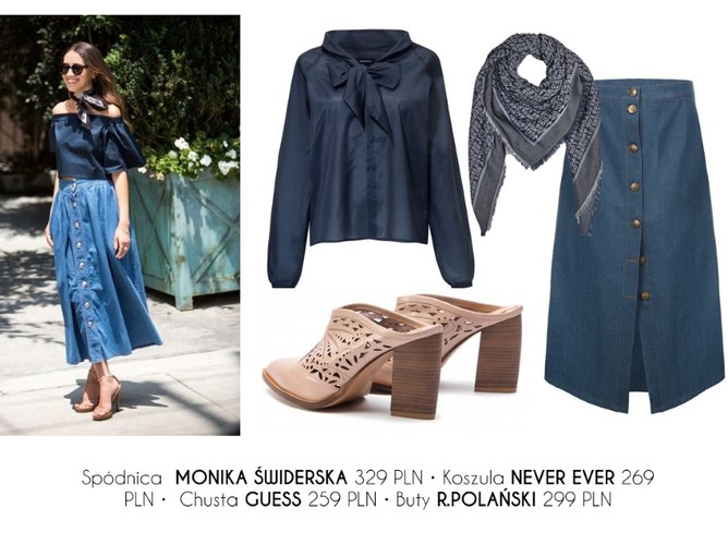 Wiosenne STYLIZACJE z jeansową spódnicą