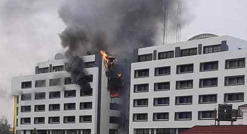 Nigeria's Accountant General Office on fire (Tribune) 