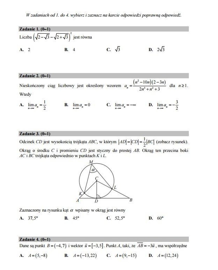 Matura 2017 matematyka poziom rozszerzony