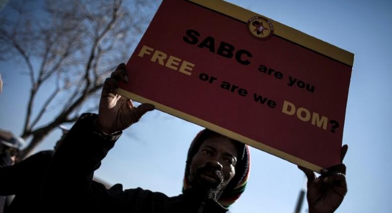 A rally against alleged bias and self-censorship in news coverage by the South African Broadcasting Corporation (SABC) in July 2016