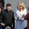 Sebastijan Lekorni, Volodimir Zelenski, Brižit Makron i Olena Zelenski na vojnoj paradi u Francuskoj