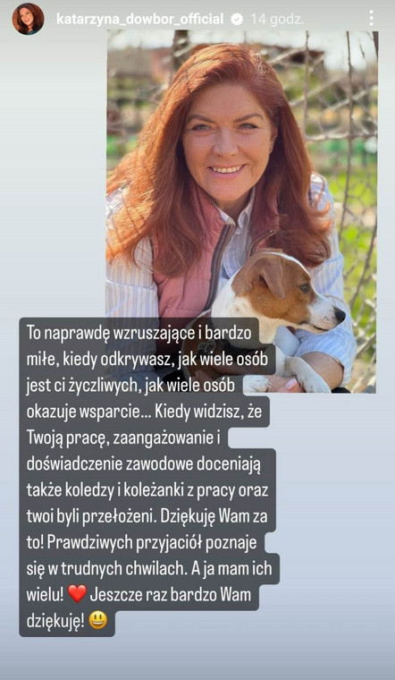 Katarzyna Dowbor zwróciła się do fanów