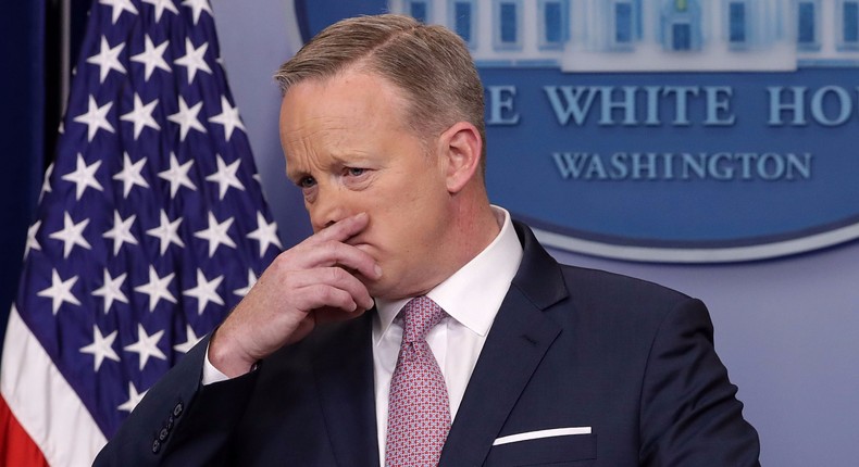 White House Press Secretary Sean Spicer holds the daily press briefing at the White House January 23, 2017 in Washington, DC.