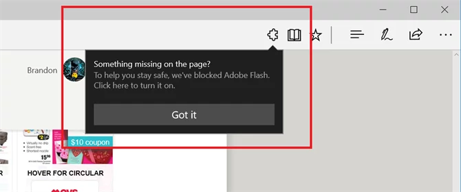 Microsoft Edge w jasny sposób informuje o zablokowaniu flasha