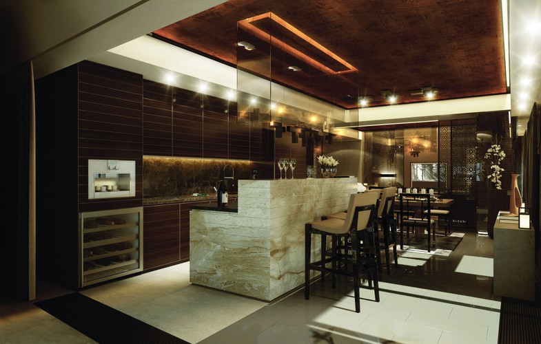 Złota 44: Pakiet wykończeń New Asian - Alabaster Touch - styl moderate, wizualizacja kuchni