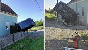 Automobil uleteo u dvorište porodične kuće