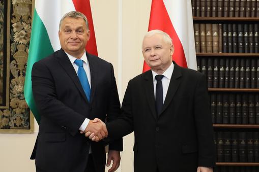 Premier Viktor Orbán i Jarosław Kaczyński  podczas spotkania w Sejmie, Warszawa,  wrzesień 2017 r.