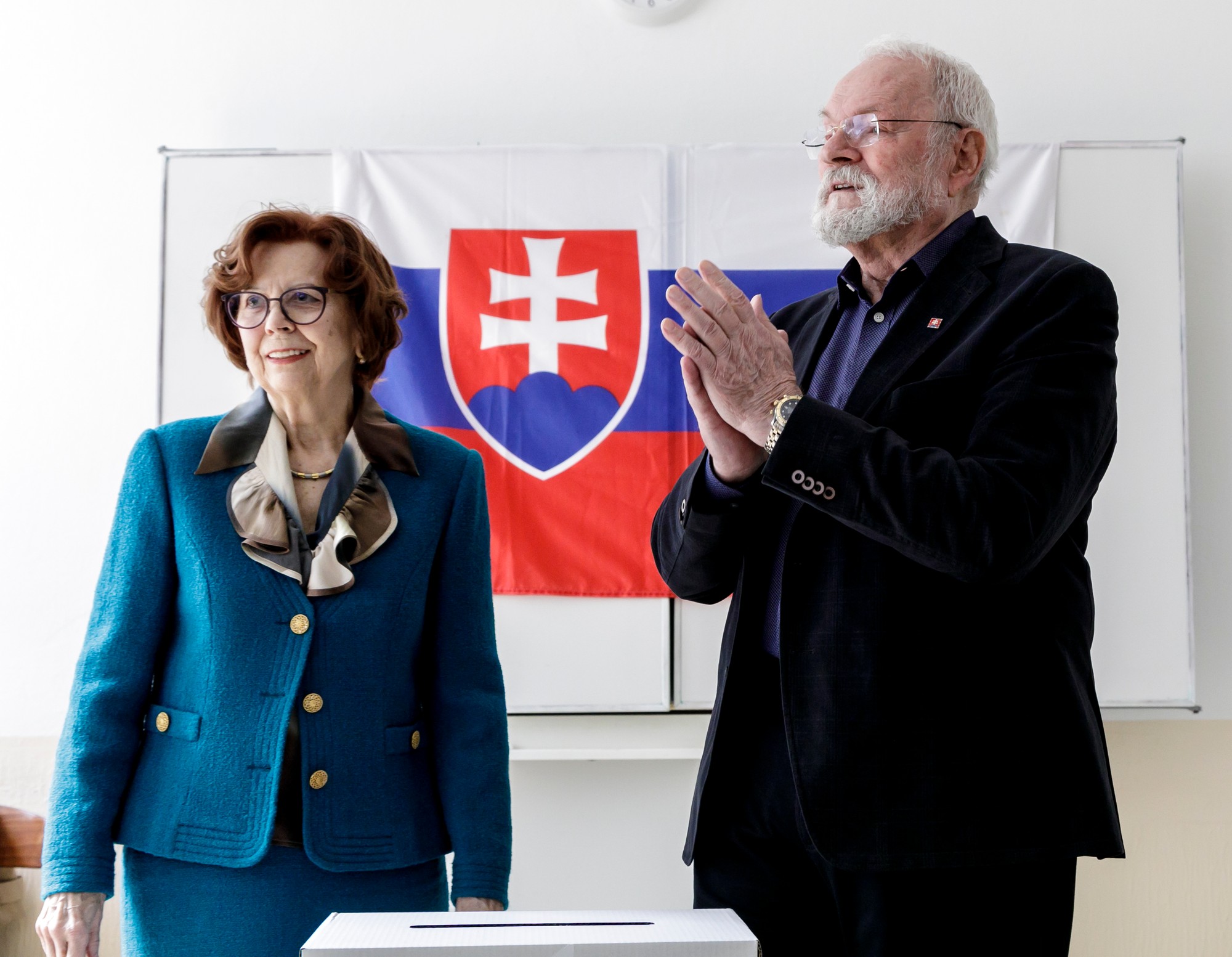 Bývalý prezident SR Ivan Gašparovič s manželkou Silviou Gašparovičovou volili v Bratislave.