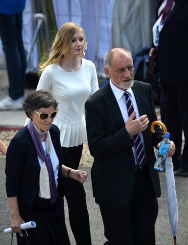 Kinga Duda z dziadkami: Janiną Milewską-Dudą i Janem Duda