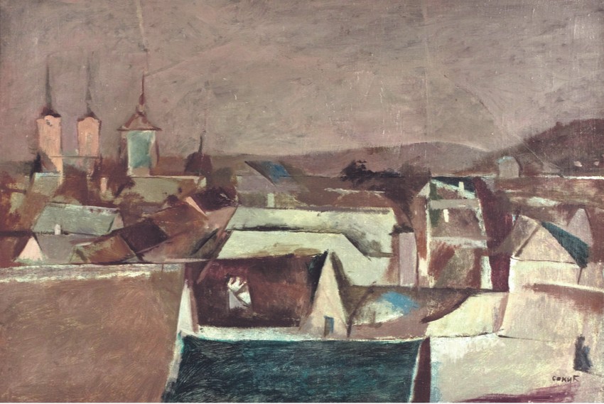 Ljubica Cuca Sokić, Sremski Karlovci po kiši, 1952.