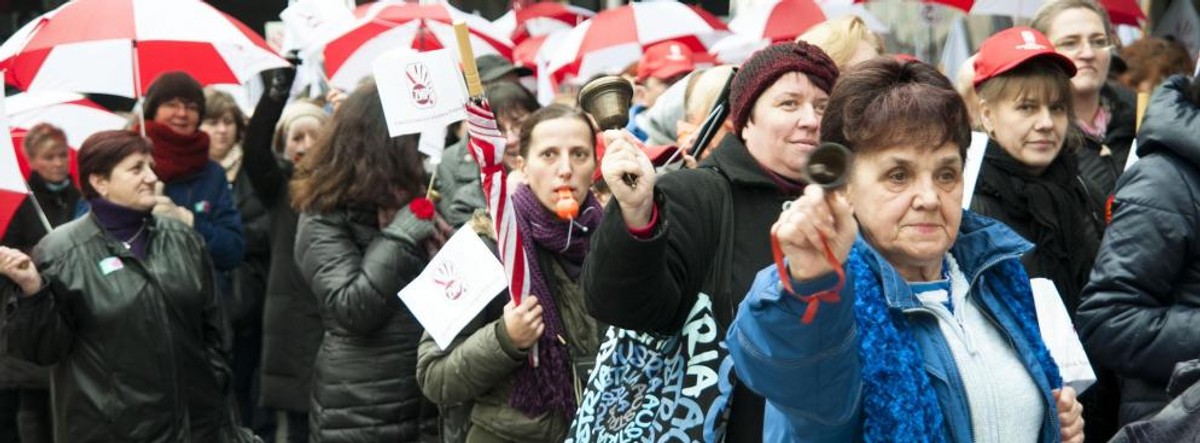 Manifestacja nauczycieli w Warszawie