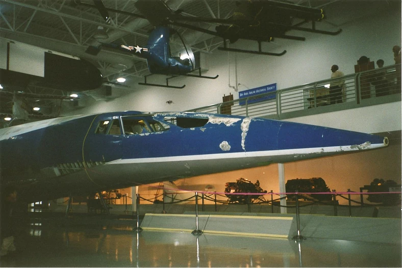 Makieta Boeinga 2707 znajdująca się w Hiller Aviation Museum