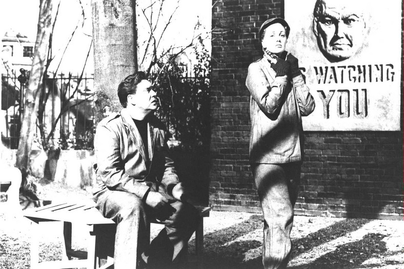 Edmond O'Brien i Jan Sterling jako Winston i Julia w pierwszej filmowej adaptacji "1984" z 1956 r.