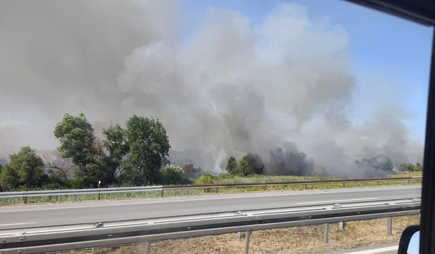 Požar pored auto-puta kod Umčara