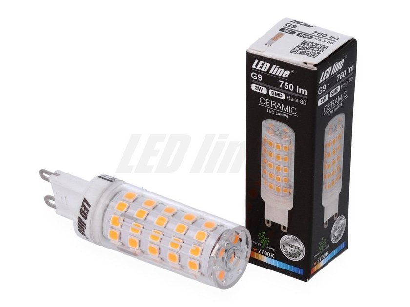 Żarówka LED line G9 SMD 220-240V 8W 750lm biała ciepła 2700K