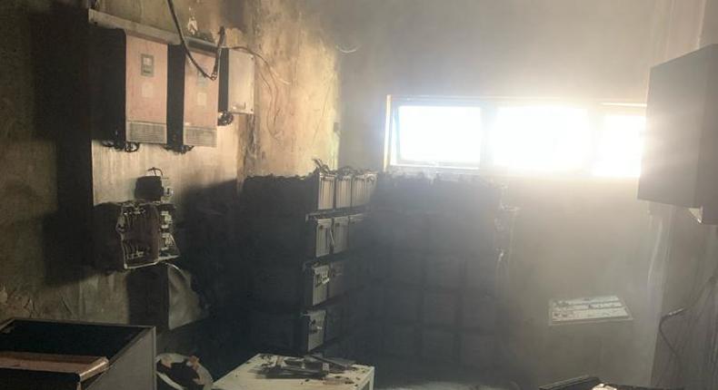 A section of the building destroyed by fire on Saturday, December 2, 2023. [Daily Trust]