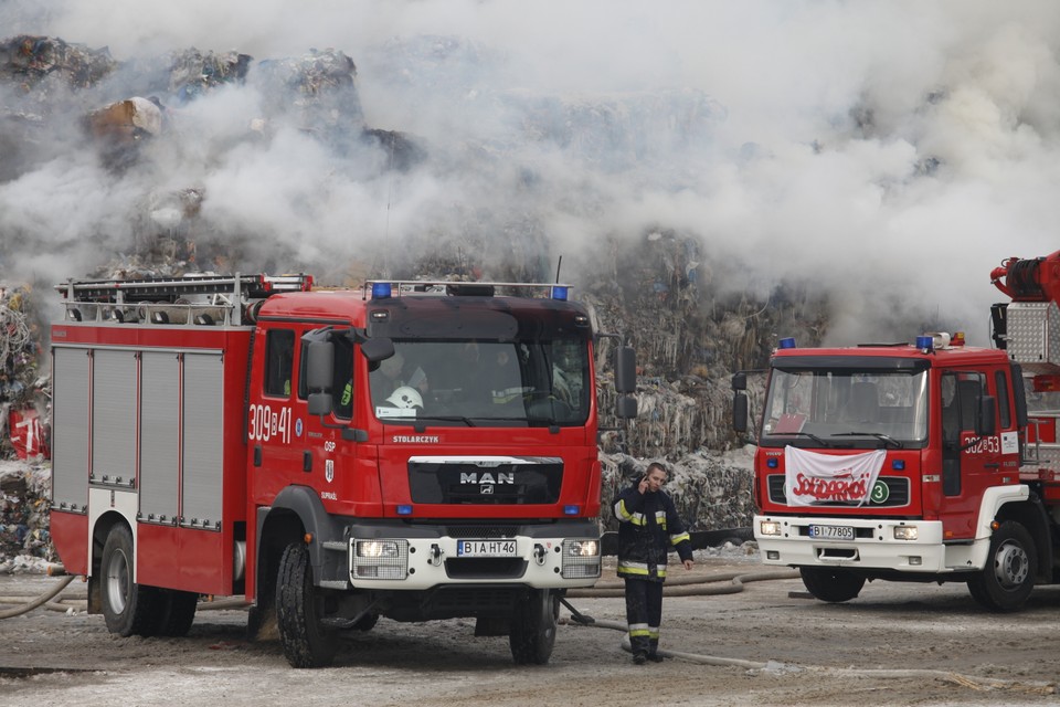 Pożar śmieci w Studziankach