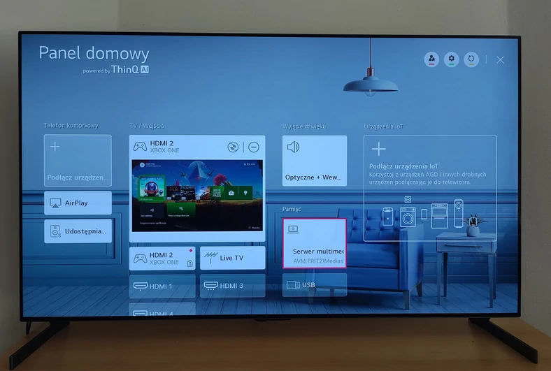 Panel domowy w telewizorze LG OLED GX