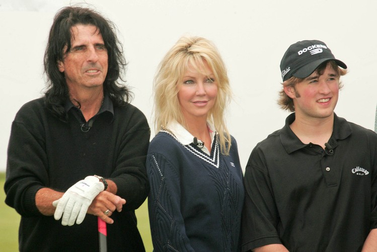 Haley Joel Osment oraz Alice Cooper i Heather Locklear na turnieju golfoym Michaela Douglasa (2007)