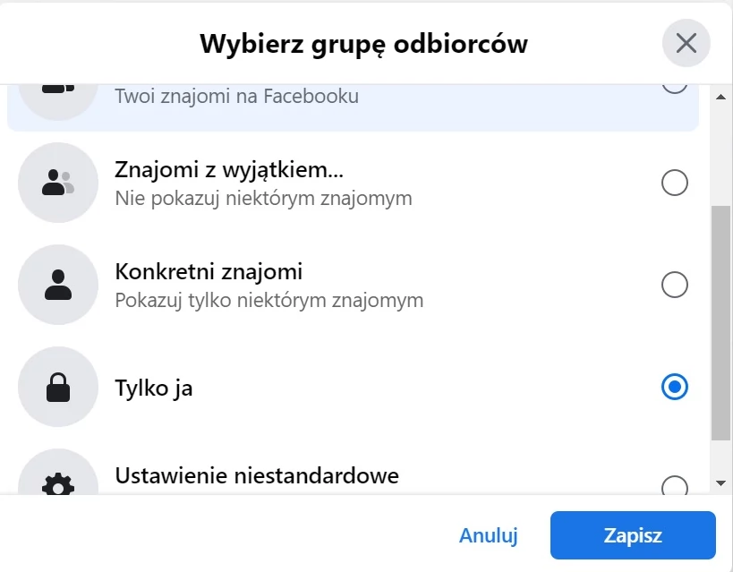 Jak ukryć listę znajomych na FB