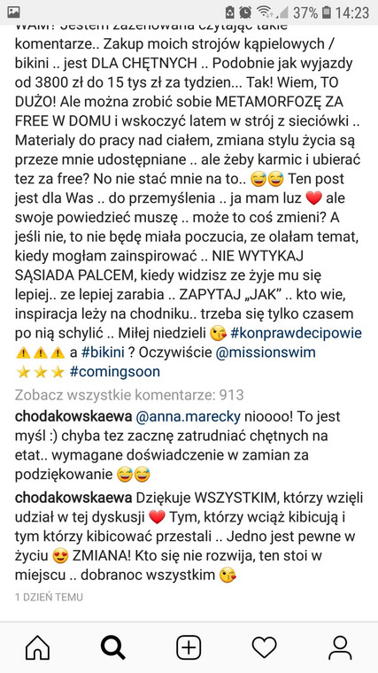 Ewa Chodakowska na Instagramie