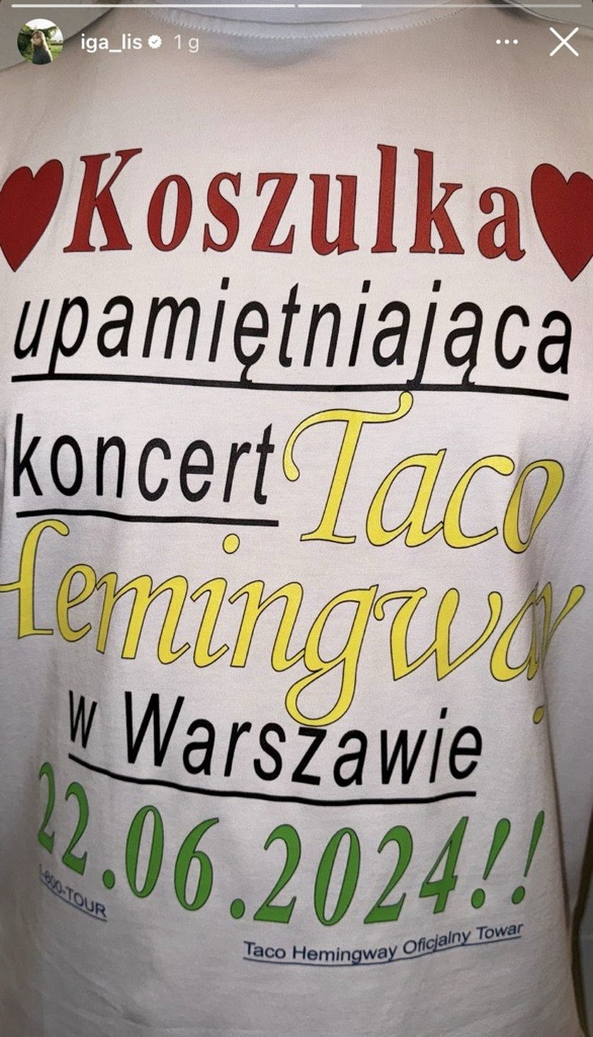 Iga Lis założyła koszulkę dla Taco Hemingwaya.