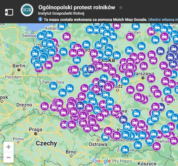 Mapa utrudnień w całej Polsce