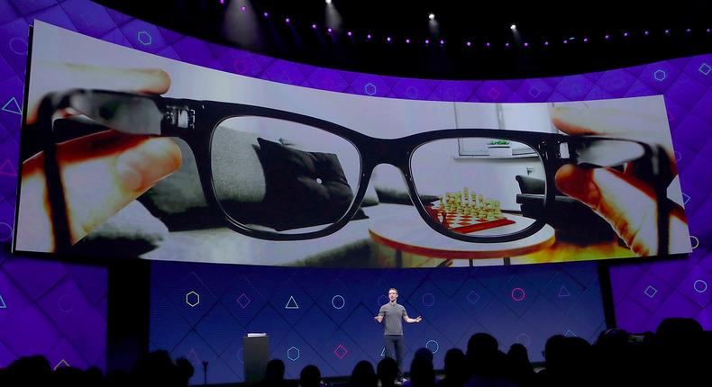 Facebook CEO Mark Zuckerberg has said the end-goal for AR is lightweight glasses that display virtual objects in the real world.
