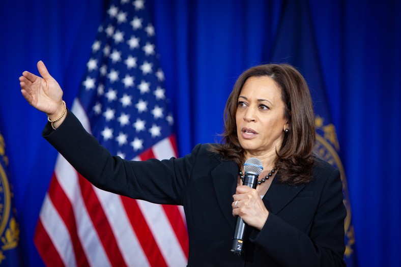 Kamala Harris na spotkaniu z wyborcami w 2019 r.