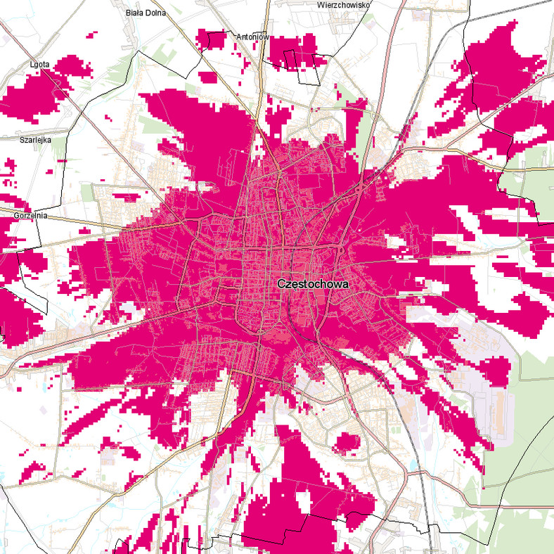 T-Mobile - Mapa zasięgu 5G