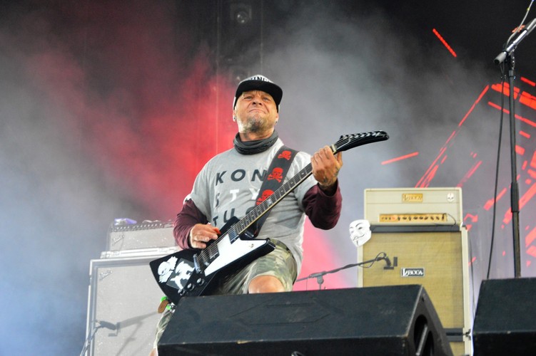 Tomasz Lipnicki z zespołu Illusion na koncercie Męskie Granie 2018. Warszawa 2018.08.18