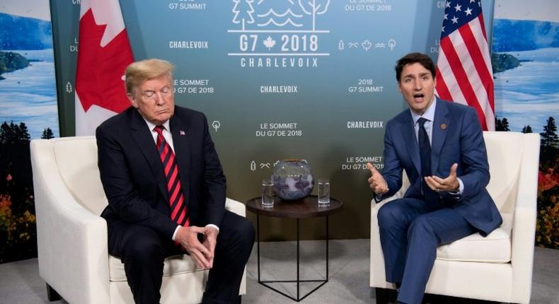 Canadian Prime Minister Justin Trudeau, right, is seeking assurances that the US won't, after signing a new NAFTA deal, turn around and hit Canada with punitive auto tariffs