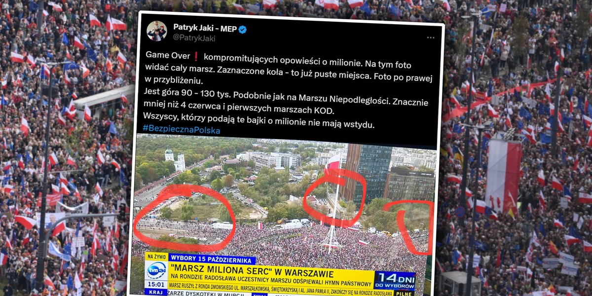 Marsz miliona Serc. Prawica nie wierzy w liczby ratusza. Rysuje kółka na zdjęciach.