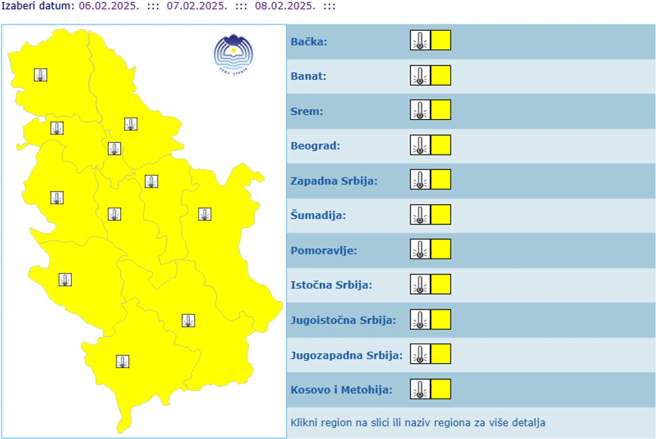 Meteoalarm za 06.02.
