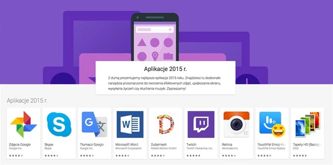 Oto najlepsze aplikacje w tym roku według Google