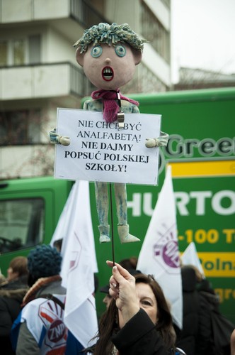 Manifestacja nauczycieli w Warszawie