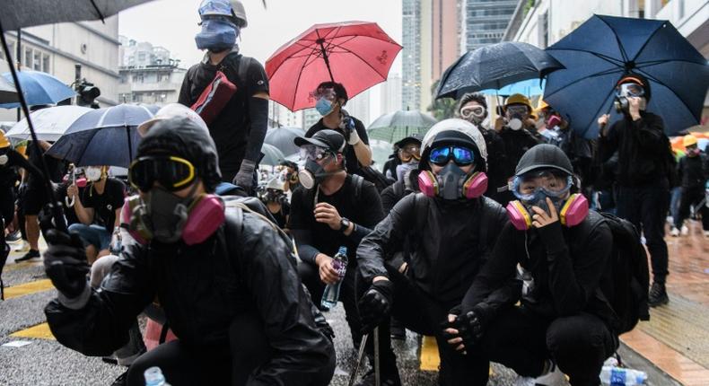 Protesters have been wearing masks to protect themselves from tear gas and hide their identities in Hong Kong