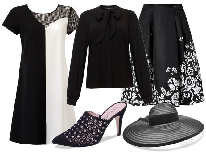 Modne kapelusze na lato 2018: Sukienka-Trynite/trynite.pl, bluzka, spódnica-More Moi/moremoi.pl, buty Caprice/caprice.pl, kapelusz-TK Maxx