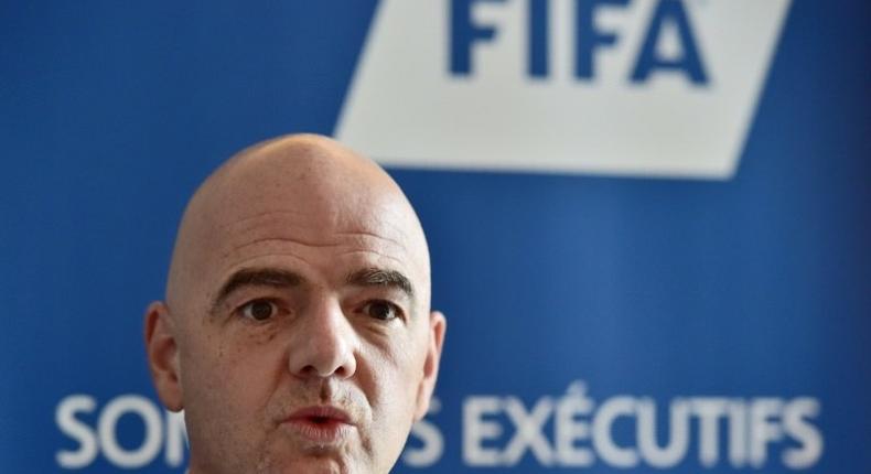 Gianni Infantino addresses journalists campaigned for the FIFA leadership this year on the back of adding to the 32 nations at the current World Cup