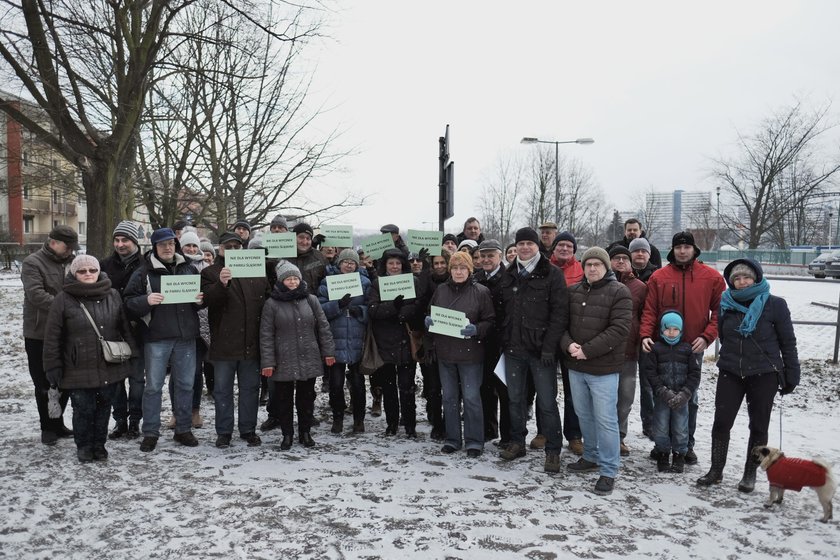 Katowice. Protest mieszkańców Dębu przeciwko wycince drzew