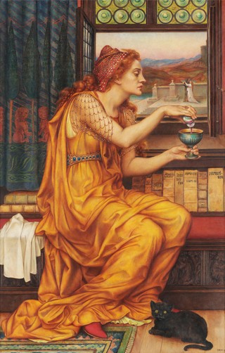 Łyk sztuki do kawy z obrazem Evelyn De Morgan 'Eliksir miłości'