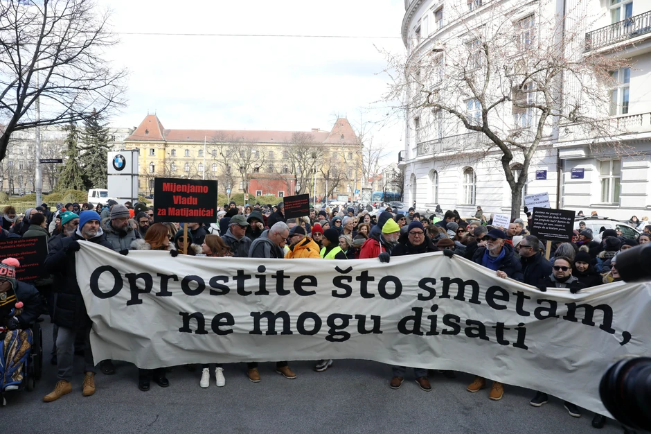 Protest u Zagrebu zbog smrti novinara Vladimira Matijanića u avgustu 2021.