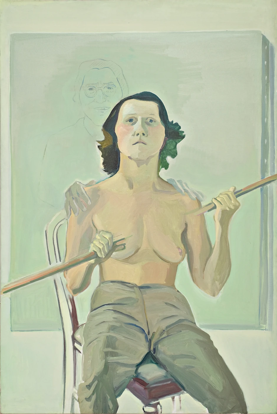 Marija Lasnig, Autoportret sa palicom, 1971.