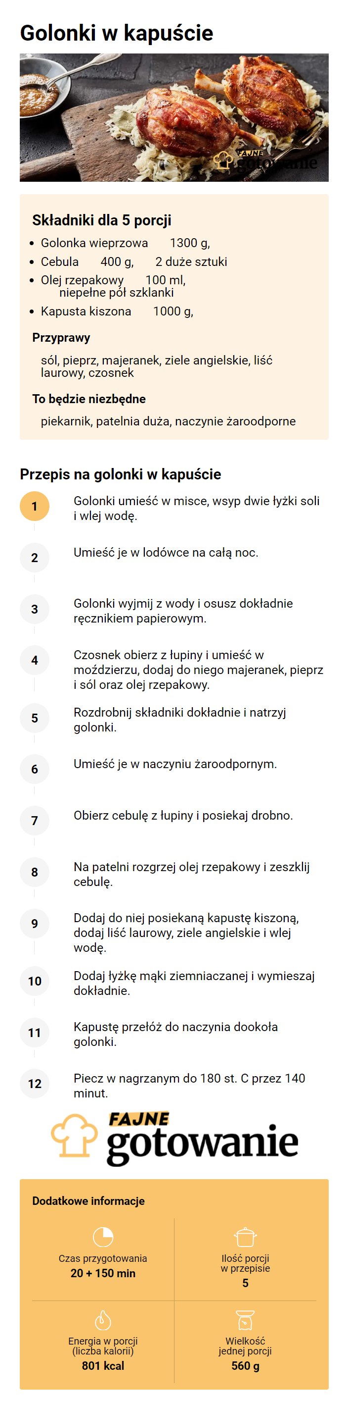 Golonki w kapuście